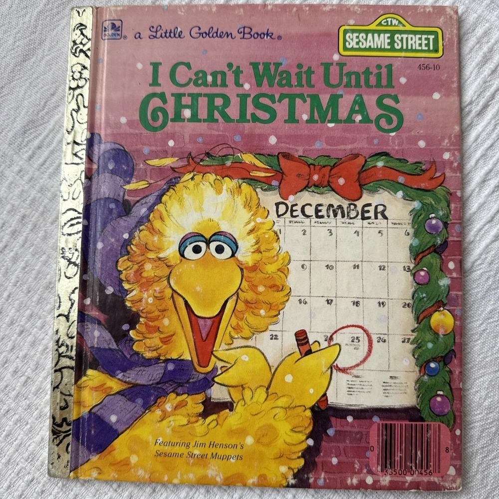 Vintage Sesame Street I‎ Can't Wait Until Christmas Little Golden Book HC 1989